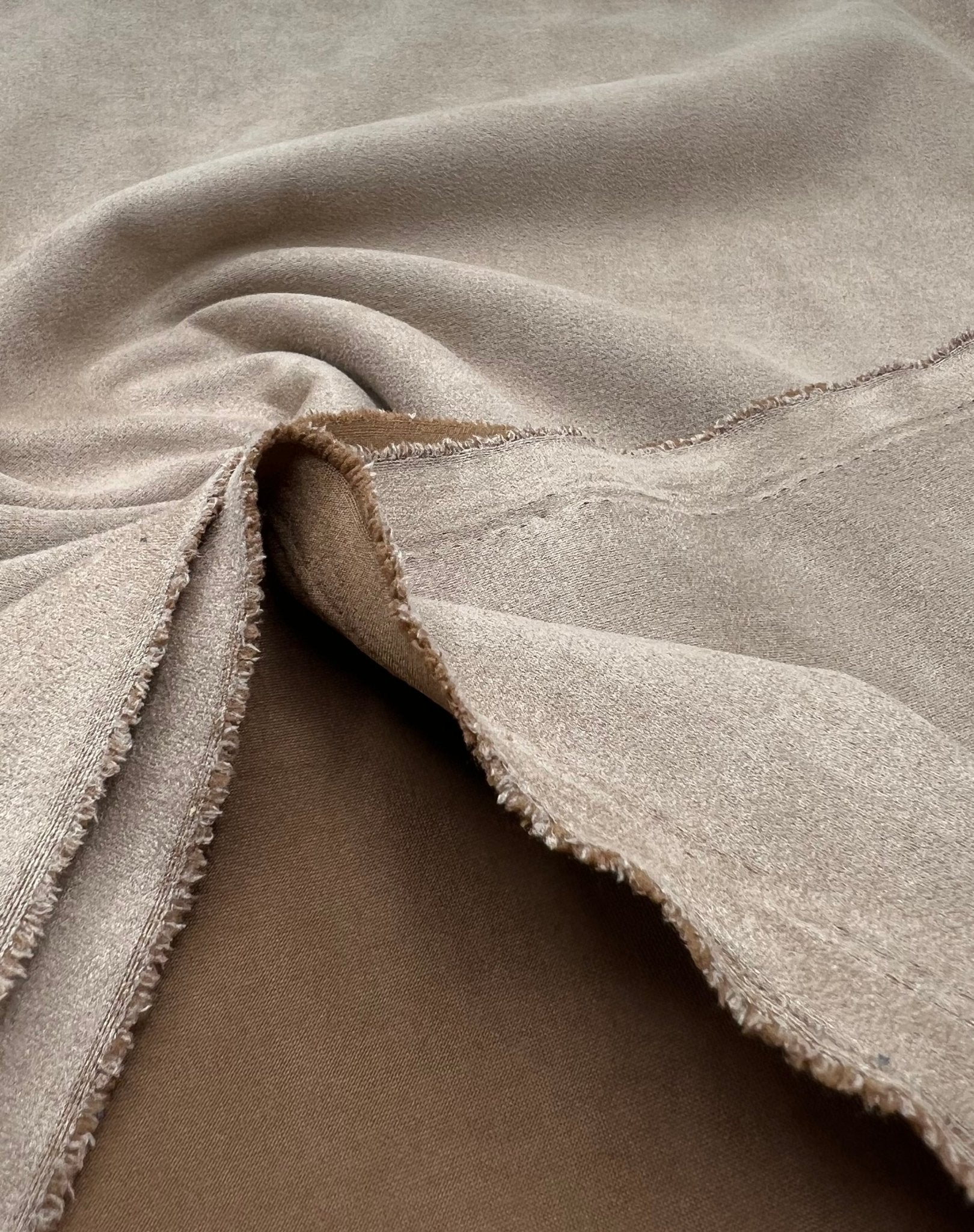 Tan Scuba Suede Jersey Fabric Stretch - T9 Fabrics
